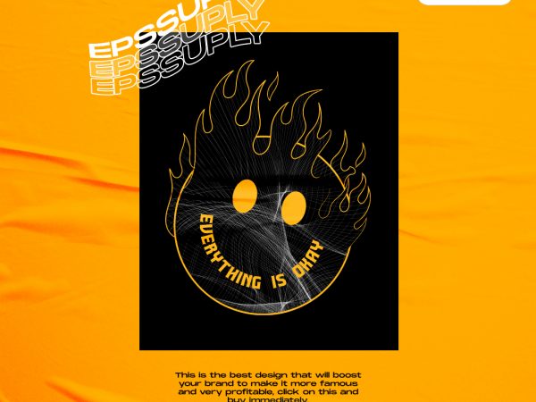 Fire emoji smile turbulence tshirt design