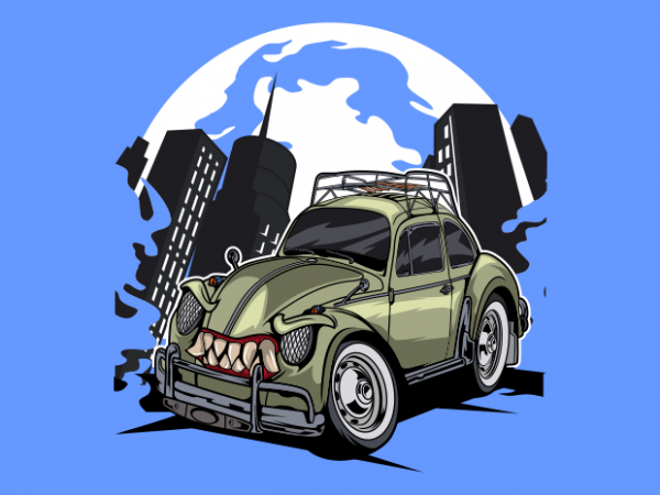 Old monster bug car t shirt design online