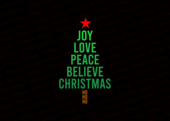 Joy love peace believe christmas T-Shirt Design