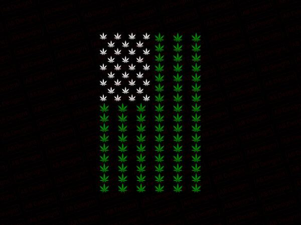 Weed american flag, cannabis american flag t-shirt design