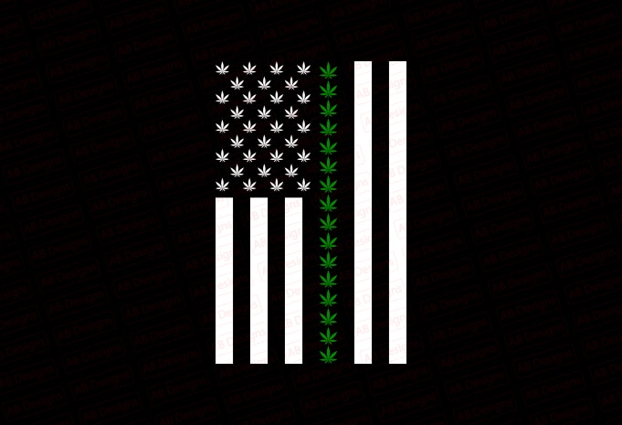 Weed american flag, cannabis american flag T-Shirt Design