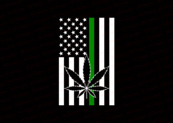 Weed american flag, cannabis american flag T-Shirt Design