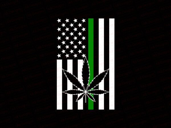 Weed american flag, cannabis american flag t-shirt design