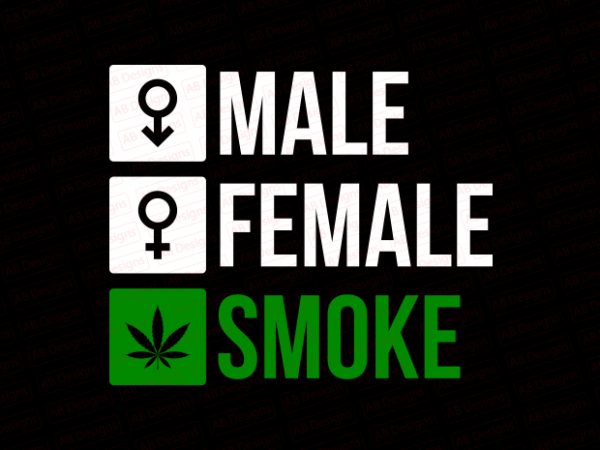 Male female smoke t-shirt design