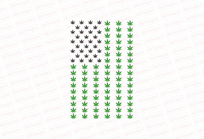 Weed american flag, cannabis american flag T-Shirt Design