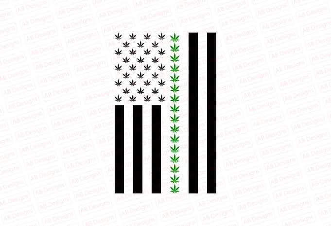 Weed american flag, cannabis american flag T-Shirt Design