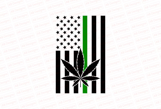 Weed american flag, cannabis american flag T-Shirt Design