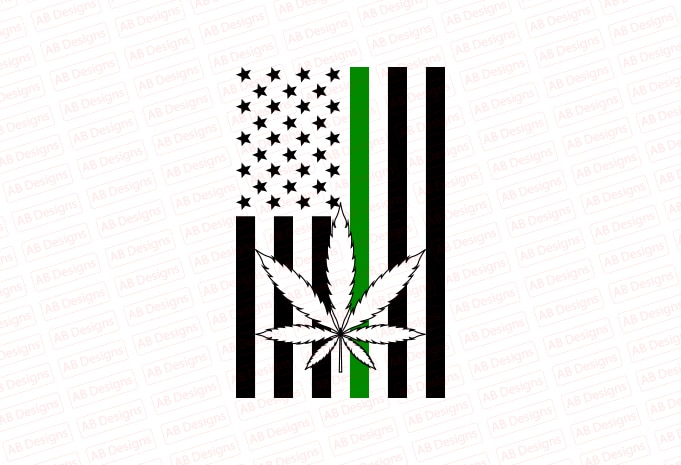 Weed american flag, cannabis american flag T-Shirt Design