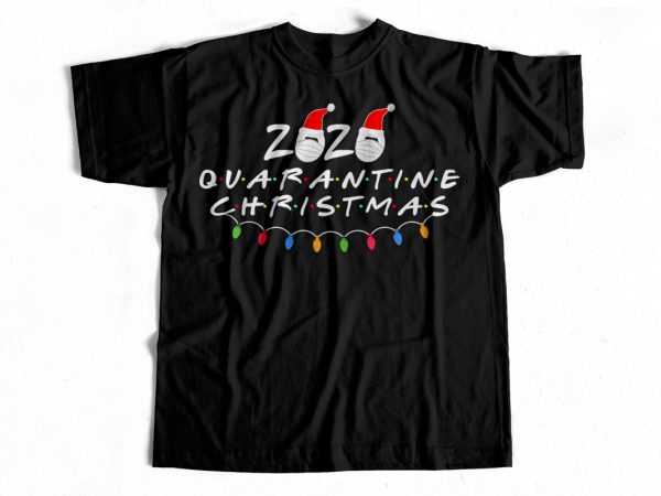 Quarantine christmas t-shirt design for sale