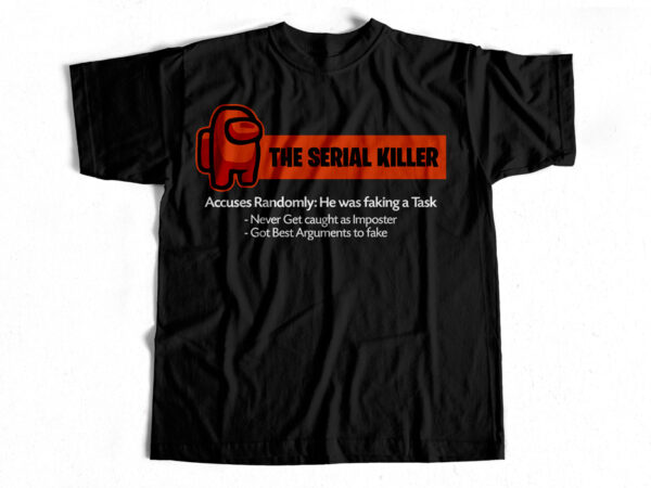 Red the serial killer – among us t-shirt design – trending game – gaming design – imposter