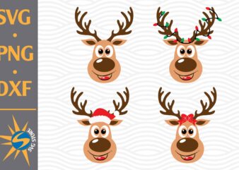 Reindeer Head SVG, PNG, DXF Digital Files Include t shirt design online
