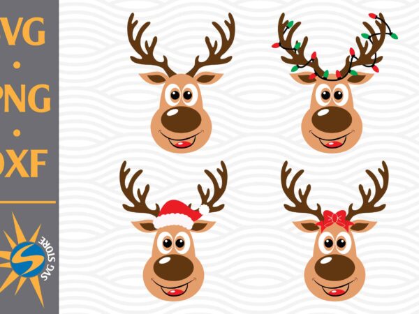 Reindeer head svg, png, dxf digital files include t shirt design online