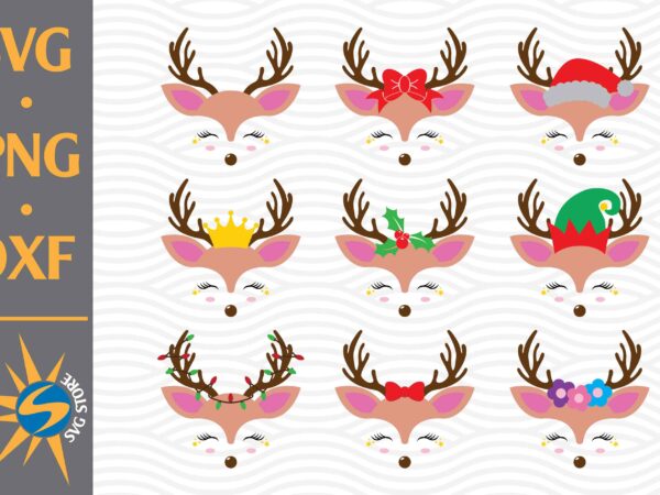 Reindeer face svg, png, dxf digital files include t shirt design online Reindeer face svg, png, dxf digital files include t shirt design online
