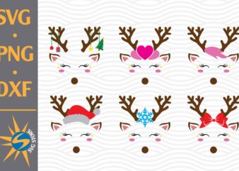 Reindeer Face SVG, PNG, DXF Digital Files Include t shirt design online