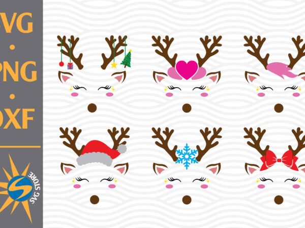 Reindeer face svg, png, dxf digital files include t shirt design online