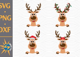 Reindeer Head SVG, PNG, DXF Digital Files Include t shirt design online