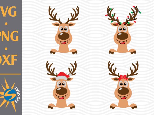 Reindeer head svg, png, dxf digital files include t shirt design online