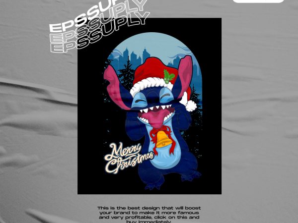 Stitch christmas tshirt design