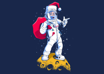 Santa Astronaut t shirt template vector