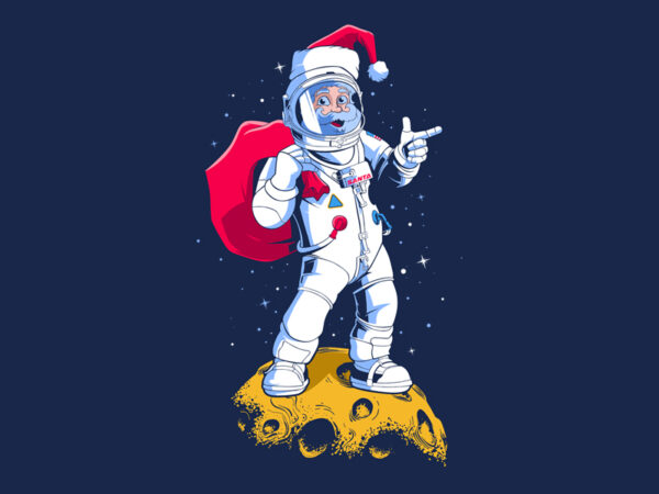 Santa astronaut t shirt template vector