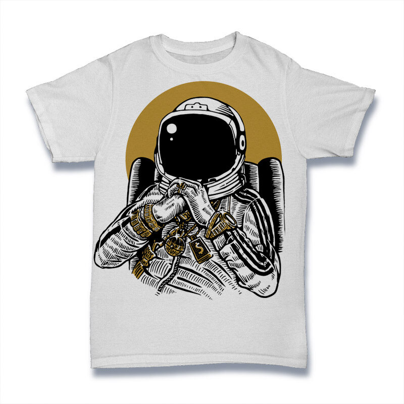 50 Astronaut Tshirt Designs Bundle