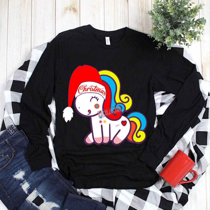 Download Baby Unicorn In Christmas 2020 T Shirt Template Vector Baby Unicorn In Christmas 2020 Cute Unicorn