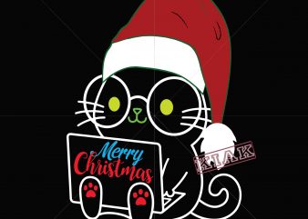 Christmas in cat with glasses vector, Cat logo, cat nerd vector, kitten vector, nerd cat svg, cat with glasses svg, cat cute svg, kitty svg, kitten svg, pet face svg