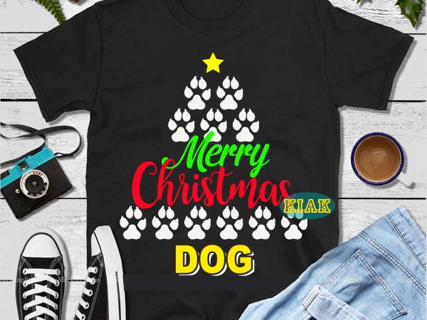 The paws of the dog from the christmas tree svg, christmas dog vector, paws dog christmas tree vector t shirt template vector, funny santa svg, christmas svg, funny christmas 2020