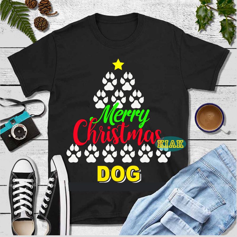 The paws of the dog from the Christmas tree Svg, Christmas dog vector, Paws dog christmas tree vector T shirt template vector, Funny Santa Svg, Christmas Svg, Funny Christmas 2020
