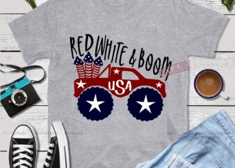 Red White And Boom Svg, Monster Truck Svg, Red White And Boom vector, Red White And Boom logo, Monster Truck vector