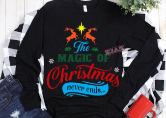 The Magic of Christmas never ends… t shirt template vector, Merry Christmas, Christmas, Christmas 2020 Svg, Funny Christmas 2020, Christmas quote vector