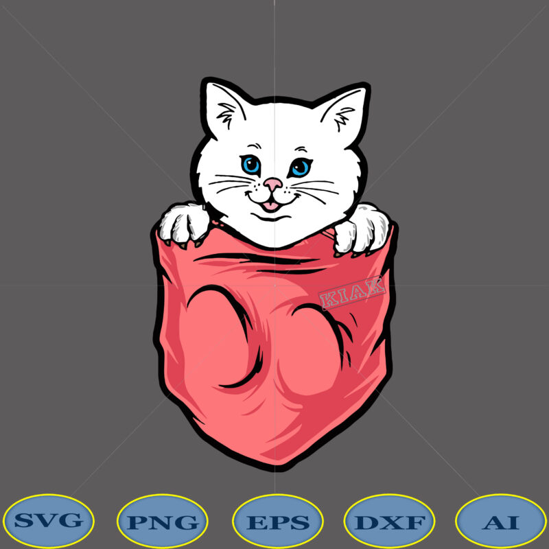 Cat tshirt svg, Funny Cat svg, Cat Hiding in Pocket, Cat Lover print Gift for Cat Lover Files For Silhouette and Cutting Kitten Svg, Pocket Svg, Pocket Kitten Svg