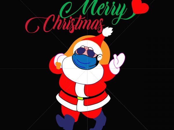 Santa claus wearing sunglasses wearing mask vector, santa claus wearing sunglasses wearing mask svg, santa claus vector, santa claus svg, santa claus wears sunglasses vector, santa claus wearing a mask