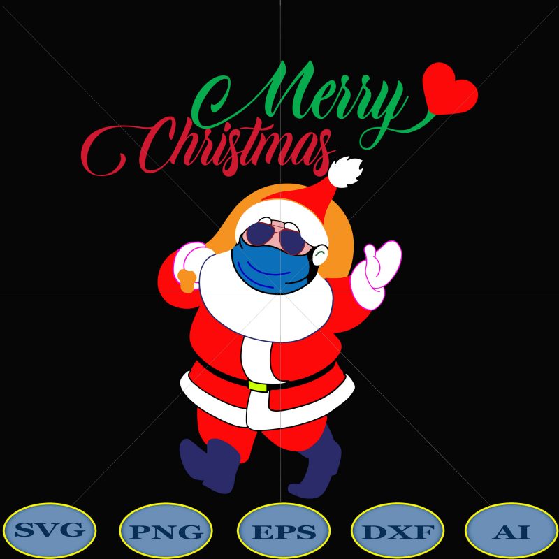 Santa Claus wearing sunglasses wearing mask vector, Santa Claus wearing sunglasses wearing mask Svg, Santa claus vector, Santa claus Svg, Santa Claus wears sunglasses vector, Santa Claus wearing a mask