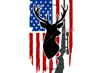 Hunting deer vector, Deer hunt flag svg, Deer distressed flag svg, Deer flag svg, Deer svg, Deer American flag svg, Hunting deer svg, 4th Of July svg, USA flag, Deer