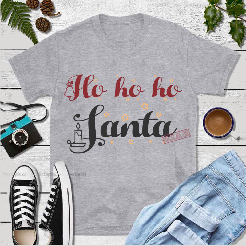 Ho Ho Ho Santa logo, Santa Claus laughs hohoho ho ho ho t shirt template vector, Merry Christmas, Christmas, Christmas 2020 Svg, Funny Christmas 2020, Merry Christmas vector, Santa vector,