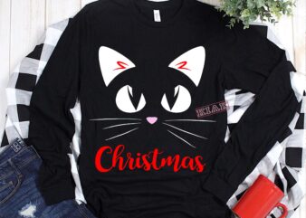 Cat face vector, Cat face and Christmas t shirt template vector, Merry Christmas, Christmas, Christmas 2020 Svg, Funny Christmas 2020, Merry Christmas vector, Santa vector, Noel scene Svg, Noel vector