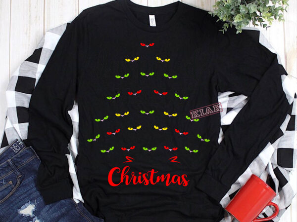 Cat eyes vector, colorful cat eyes form the christmas tree t shirt template vector, merry christmas, christmas, christmas 2020 svg, funny christmas 2020, merry christmas vector, santa vector, noel scene