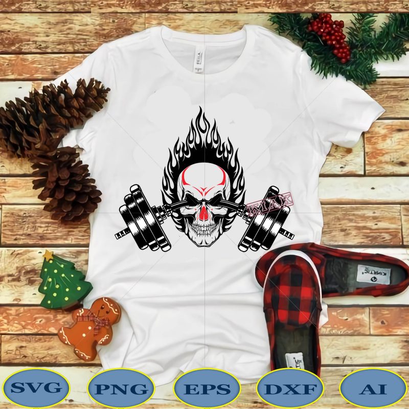 Angry Skull, Gym, Skull exercise logo, Gymnastics skull skeleton logo, Gymnastics skull skeleton Svg, Skull Gym vector