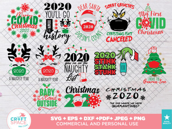 Christmas 2020 covid christmas quarantine svg, png, eps, pdf, for cricut , silhouette or sublimation t shirt vector file