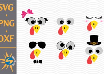 Turkey Face SVG, PNG, DXF Digital Files Include