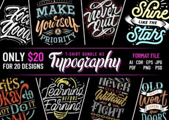 TYPOGRAPHY T-SHIRT DESIGNS BUNDLE PART 2