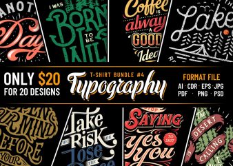 TYPOGRAPHY T-SHIRT DESIGNS BUNDLE PART 4