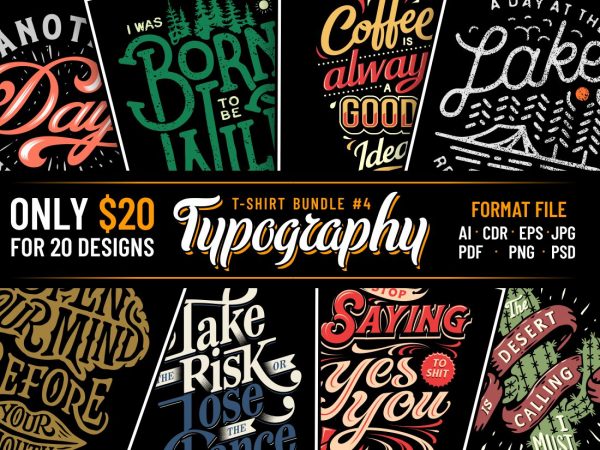 Typography t-shirt designs bundle part 4