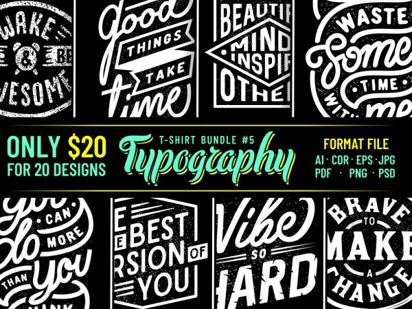 Typography t-shirt designs bundle part 5