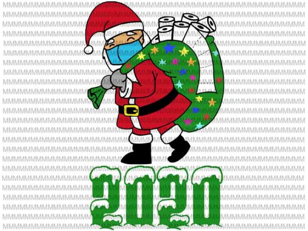 Santa wearing mask svg, santa claus mask svg, funny santa claus 2020 svg, christmas svg, funny christmas 2020 svg t shirt template vector