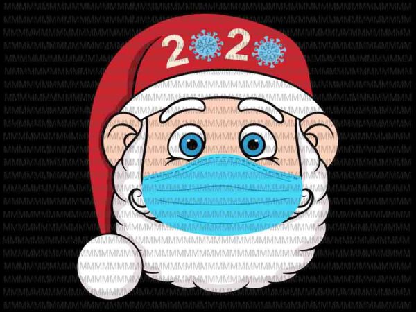 Santa wearing mask svg, santa claus mask svg, funny santa claus 2020 svg, santa wearing mask vector, santa mask vector, christmas svg, quarantine christmas 2020 svg