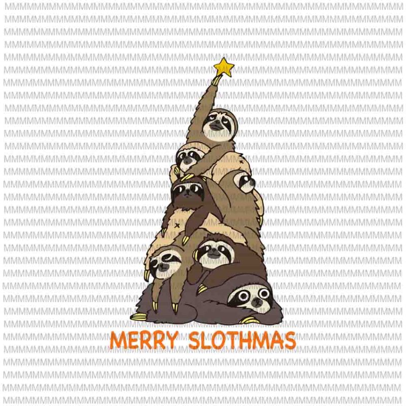 Merry Slothmas svg svg, Merry Slothmas vector, Christmas Tree Sloths svg, Sloths tree vector, Slothmas svg