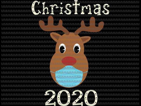 Reindeer in mask christmas 2020 svg, rudolph reindeer mask svg, reindeer christmas 2020 svg, christmas 2020 reindeer, reindeer christmas t shirt design online
