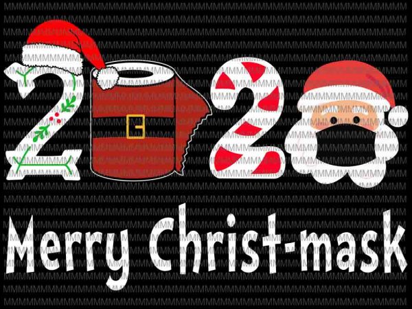 Merry quarantine christmas 2020 svg, santa face mask svg, santa wearing mask svg, santa claus mask svg, funny santa claus 2020 svg t shirt designs for sale